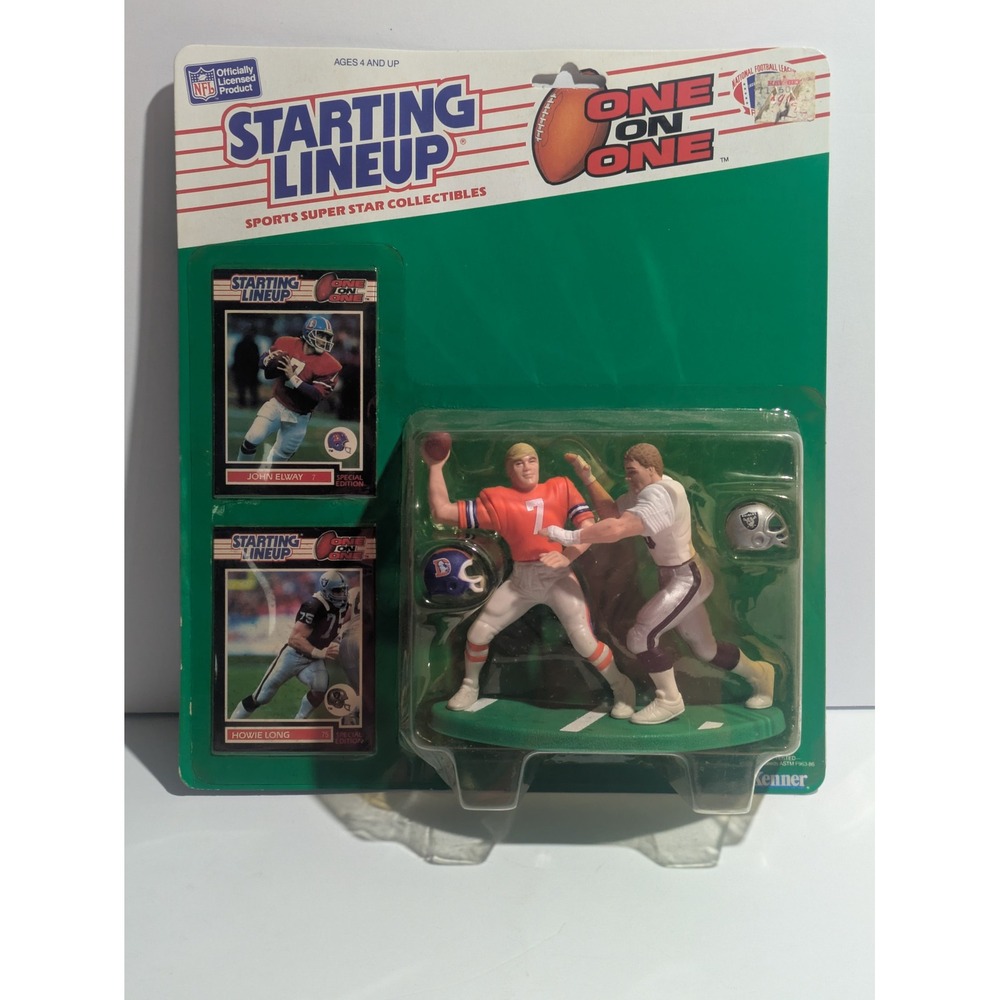 1989 Kenner Starting Lineup One on One John Elway vs Howie Long NFL Figures NIB